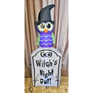 Pumpkin Hollow Airflowz Owl Tombstone Inflatable 4 Ft Lighted Halloween Decor